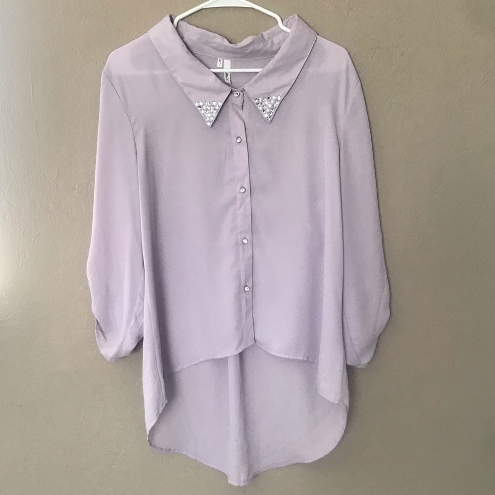 Studio Y Lilac and Rhinestone Blouse